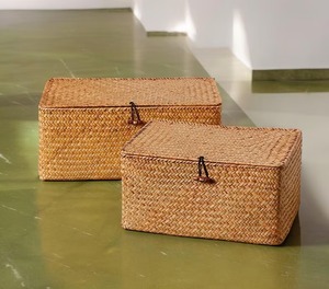 Premium Quality Handcrafted Eco-Friendly Modern Natural Rattan <b>Basket</b> for Gift Packaging Retail Display Home Styling Bulk Orders - Product Image 4