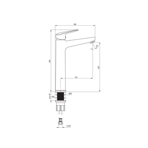 Robinet de salle de bain au design moderne en acier inoxydable |   Bormio - Product Image 2