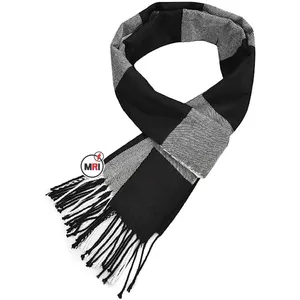 Wholesale solid color scarf unisex long thickening warm shawl knitted woolen scarf Women Customized Wool Cashmere Blend knitted
