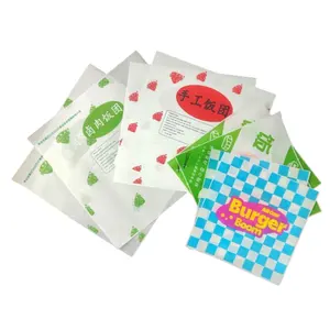 Papier à hamburger sulfurisé écologique avec logo imprimé personnalisé de différentes tailles personnalisées Pain à collation enduit de silicone de qualité alimentaire sécuritaire - Product Image 5