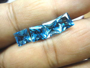 Increíble piedra preciosa de Topacio Azul suizo forma cuadrada corte princesa piedra de Topacio Azul suizo suelta mejor para hacer joyas - Product Image 6