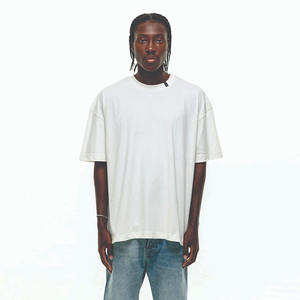 T-Shirt d'été surdimensionné de haute qualité pour hommes 100% coton Jersey respirant blanc couleur unie avec sérigraphie Design vierge - Product Image 1
