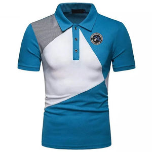 2021 nouveauté hommes coton Polyester de haute qualité pour Polo T-Shirts Logo personnalisé imprimé Anti-rides tricoté conception pour solide - Product Image 1
