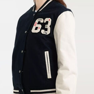 Las chaquetas universitarias ajustadas para mujer más vendidas, forro de lana de tela con estampado de logotipo personalizado, ropa de calle cómoda, venta superior de invierno de algodón - Product Image 3