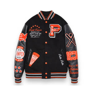 Nueva chaqueta universitaria para hombre con logotipo personalizado de moda 2025, chaqueta universitaria hecha en cuero OEM ODM para hombre - Product Image 1