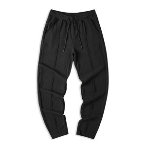 Pantalon de survêtement fuselé décontracté coupe ajustée Pantalon en tricot texturé côtelé extensible léger avec poches en tissu - Product Image 6