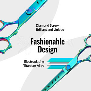 กรรไกรตัดขนสัตว์เลี้ยงที่ปลอดภัยพร้อมปลายโค้งมนสำหรับสุนัขแมวตัวเล็กๆที่ตัดผมรอบหูและอุ้งเท้าอย่างปลอดภัย - Product Image 5