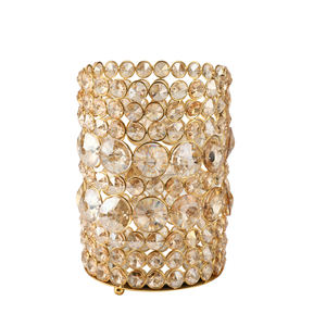 Portavelas votivo de Metal Interior dorado, adorno navideño chapado en oro para decoración del hogar para dormitorio, habitación de invitados o salón - Product Image 1