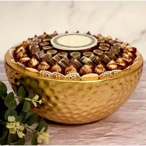 Cuenco para servir de Chocolate de mesa de comedor para decoración del hogar hecho de metal dorado, cuenco para servir de chocolate, cuenco clásico para servir dulces - Product Image 2