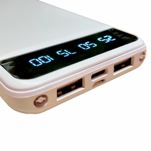 <span class=keywords><strong>Power</strong></span> <span class=keywords><strong>Bank</strong></span> portabel putih 10000mAh, dengan layar LED dengan senter isi daya Cepat Input 5V/2,1A baterai eksternal