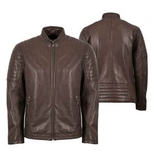 Chaqueta de Invierno de Piel de Oveja Genuina con Cuello Alto de Lona y Logotipo Frontal, Servicio OEM, Chaqueta Cortavientos para Hombre - Product Image 5