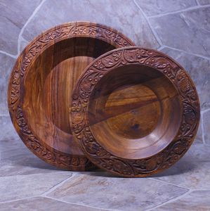 Assiette de chargement en bois de la meilleure qualité Assiettes de chargement rondes classiques en bois Vaisselle et assiettes en bois pour Offre Spéciale - Product Image 1