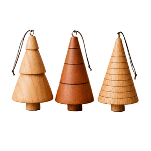 Handmade Wooden Christmas <b>Tree</b> <b>Ornaments</b> Rustic Hanging Decor Medium Size Set of 3 <b>Tree</b> Shape Crafted from Natural Wood - Product Image 6