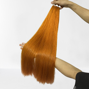 Cabello natural vietnamita sin procesar, Color naranja, punta plana recta, extensión de cabello humano virgen, precio de fábrica - Product Image 1