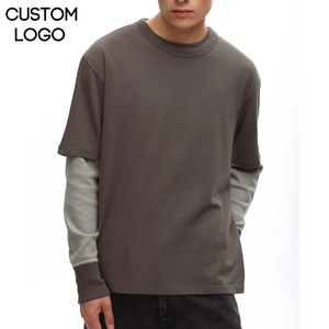 เสื้อยืดแขนยาวผู้ชายสไตล์สตรีทแวร์คุณภาพสูง ผ้าฝ้าย 100% สองชั้น พิมพ์ลายดิจิทัล ทรงโอเวอร์ไซส์ ระบายอากาศได้ดี - Product Image 1