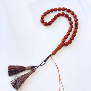 Ancien chapelet islamique allemand en ambre avec des perles en forme d'olive - Product Image 3