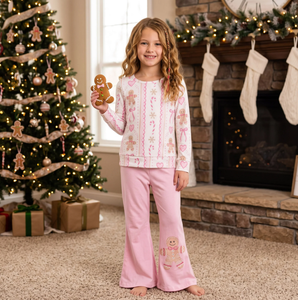 Ensemble de pyjama décontracté pour filles, imprimé gingembre rose, sans manches, écologique, pantalon confortable en spandex/polyester, vêtements de nuit - Product Image 5