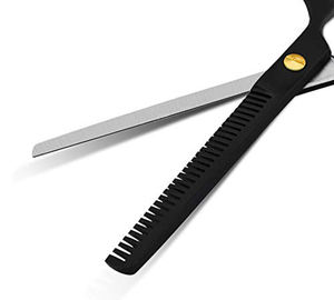 กรรไกรตัดผมแบบบางเคลือบสีดำปรับได้ - Product Image 5