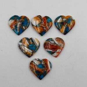 Piedra Preciosa Suelta de Turquesa Cobre Ostra de Alta Calidad Personalizable, Forma de Corazón Lisa para Joyería DIY, Tamaño de Piedra Preciosa Personalizado - Product Image 2