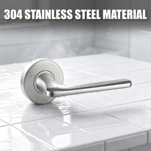 Poignée de porte à levier moleté en alliage de zinc nickel satiné de luxe moderne Tianyi OEM ODM pour portes de chambre - Product Image 3