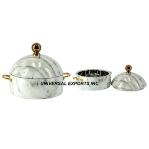 Cazuela de acero inoxidable hecha a mano de diseño, vajilla de metal elegante con diseño clásico, calentador de alimentos de excelente calidad - Product Image 5