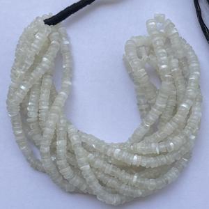 4mm 5mm 6mm piedra lunar blanca Natural suave Heishi cuentas hebras para joyería hacer collar pulsera en línea India Alibaba - Product Image 3