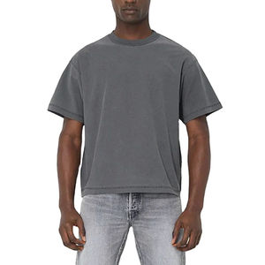 Camiseta Deportiva de Manga Corta para Hombre, Corte Regular, Tela de Lona 100% Algodón de Primera Calidad, Logotipo Personalizado, Estilo Lavado, Moda Urbana - Product Image 1