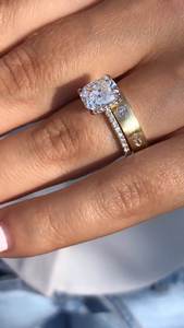 Anillo de compromiso de Plata de Ley 925, corte esmeralda, racimo de diamantes cultivados en laboratorio, estilo de moda, anillo de diamante libre de conflictos certificado IGI - Product Image 5