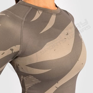 Secado rápido Rash Guard Manga larga Rash Guard Buena calidad Tallas grandes Color sólido Sexy Rash Guard Traje de baño - Product Image 4