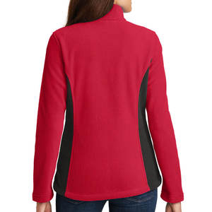 Veste polaire à fermeture éclair complète pour femme, rouge/noir, fermeture éclair, veste polaire légère - Product Image 2