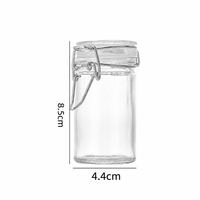 Bocaux en verre ronds à couvercle basculant de qualité alimentaire 50 ml 100 ml avec couvercle à clip pour le stockage du sucre, des bonbons et des épices
