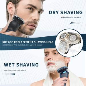 Cabezales de Repuesto Color Champán para Afeitadoras Eléctricas, Resistentes al Agua IPX7, Cabezal Rotatorio de Doble Cuchilla, Lavable, para Uso Facial - Product Image 1