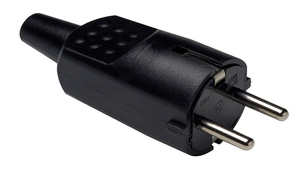 Black 16A TTL <b>rubber</b> bipolar <b>plug</b> (Famatel 1104) (Retractable) - Product Image 1