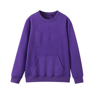Omega Purple Crest Chenille Pocket Crewneck Sudadera con forro de invierno de gran tamaño Alta calidad Unisex Logotipo personalizado Universidad - Product Image 3