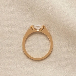 Anillo de compromiso de corte Marquesa de lujo 14K oro 0.67Ctw este-oeste Marquesa en forma de moissanita diamante anillos de novia fabricante - Product Image 5