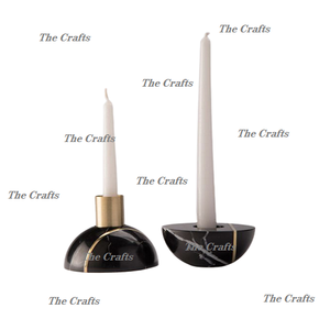 Ensemble de deux porte-bougie en marbre et métal, différentes tailles, pour mariage, fête et événements - Product Image 3