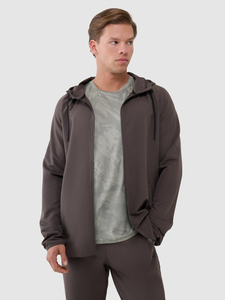 <b>Men</b> Full <b>Zip</b> Up <b>Hoodie</b> Casual Long Sleeve Slim Fit Lightweight <b>Hoodie</b> <b>with</b> Drawstring and <b>Pocket</b> <b>Hoodie</b> In Brown Color - Product Image 4