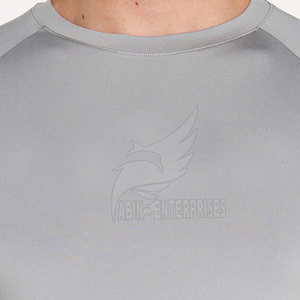Camiseta Deportiva de Secado Rápido con Mangas Raglán Grises para Hombre, Talla XXL, con Logotipo de Águila Estampado en la Parte Delantera, Diseño Ajustado con Cuello Redondo, Ropa Deportiva - Product Image 4
