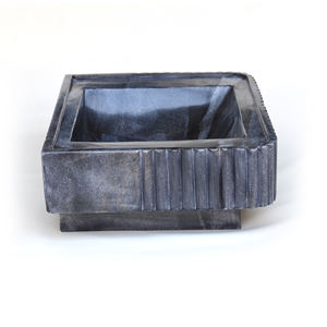 Lavabo rectangulaire en marbre noir de très haute qualité avec design brillant pour armoire de salle de bain et hôtel - Product Image 4