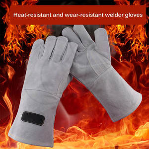 Venta al por mayor de guantes de soldador de cuero hechos profesionalmente buen precio guantes de soldador de cuero de diseño único - Product Image 6