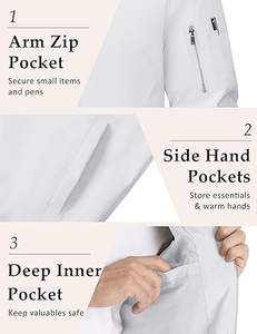 Blouson aviateur d'hiver léger et élégant pour hommes coupe-vent décontracté à col montant avec fermeture éclair 5 poches en nylon confortable - Product Image 5