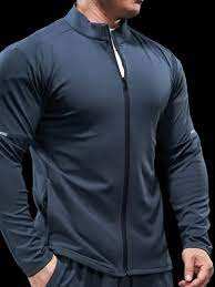 Chaqueta Bomber con Cierre para Hombre, Poliéster/Algodón, Logotipo Frontal Lavado, Secado Rápido, Deportiva - Product Image 5