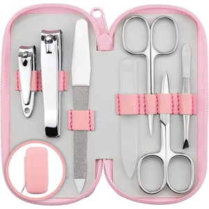 Kit de Manicura y Pedicura de la Mejor Calidad, Cortaúñas de Acero Inoxidable, Juego de 7 Piezas, Estuche de Cuero, Color Personalizado, Hecho en Pakistán - Product Image 2