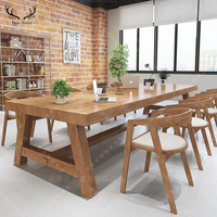 Ensemble de table et de chaises de style campagnard, table à manger en bois massif sur mesure, utilisation en cuisine, ensemble de table à manger en bois pour 8 personnes