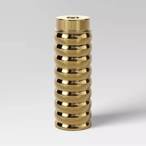 Chandelier de luxe en laiton côtelé porte-cône décor de table décoration de mariage bougeoir minimaliste lot de 2 - Product Image 2