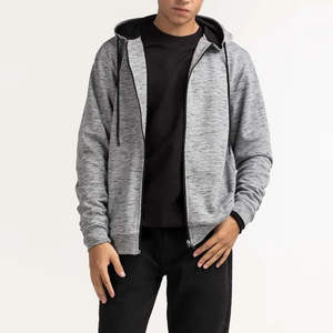 Sweat à capuche zippé pour homme en coton 100% de haute qualité - Respirant, séchage rapide, écologique, vêtements de course en plein air, OEM, vente en gros personnalisée - Product Image 1