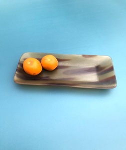 Bandeja para servir comida de cuerno de Búfalo con borde de metal Bandeja de postre de cuerno de forma cuadrada de Calidad exclusiva al precio más barato - Product Image 3