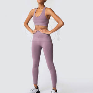 Colección 2024, conjunto de Yoga para mujer más vendido, ligero, muy a la moda, cintura elástica, sólido, OEM, al mejor precio al por mayor - Product Image 3