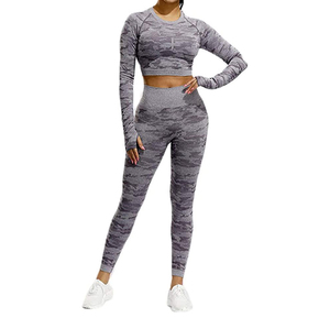 Conjunto Deportivo de 2 Piezas para Mujer, Talla Grande, de Alta Calidad, Personalizable, Ropa de Yoga Sólida, Tejido Ecológico que Absorbe la Humedad - Product Image 1