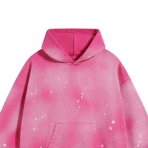 Lavage à l'acide surdimensionné ZipUp en détresse hommes à capuche Streetwear thermique respirant broderie tendance en gros haute qualité ODMOEM - Product Image 5